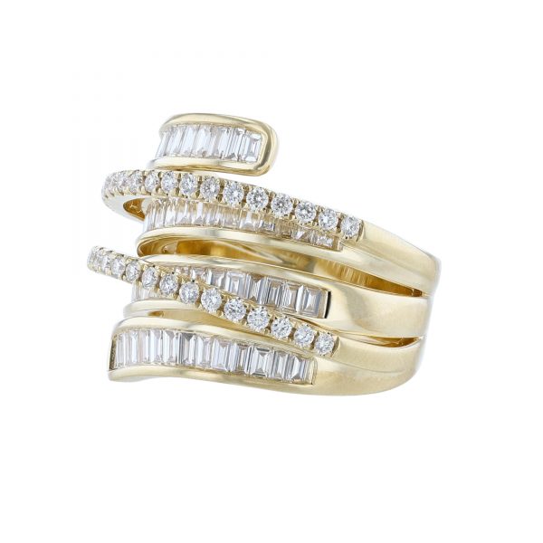 Wrap Round Baguette Diamond Cocktail Ring
