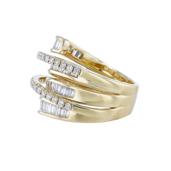 Wrap Round Baguette Diamond Cocktail Ring