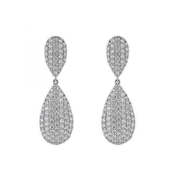 Double Tear Drop Diamond Earrings, 9.14ct.