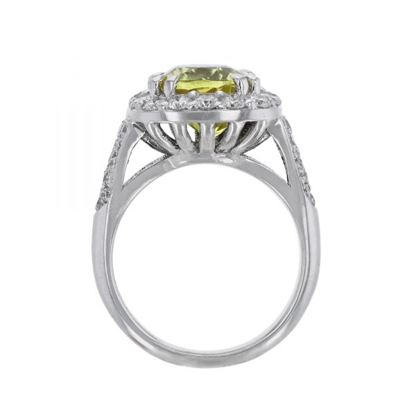 Cushion Yellow Sapphire Diamond Ring