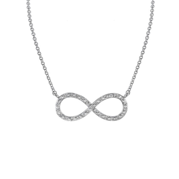 Infinity Diamond Pendant Necklace, 0.16ct