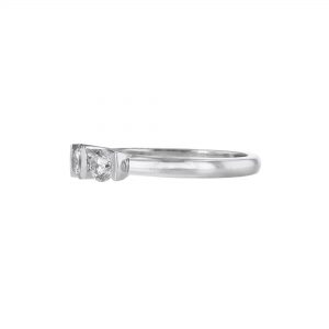 Open Bezel Three Stone Diamond Ring