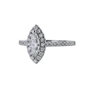 Marquise Diamond Halo Engagement Ring 0.95ct