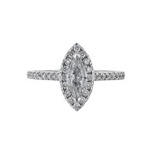 Marquise Diamond Halo Ring, 1.05ct.