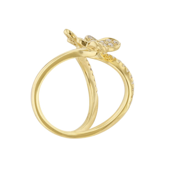 Double Butterfly Diamond Bypass Ring