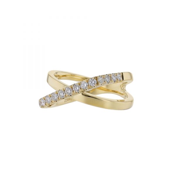 Criss-Cross Half Single Row Diamond Ring