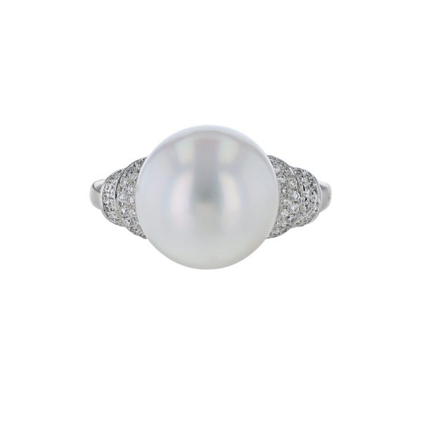 South Sea Pearl Diamond Rondel Ring