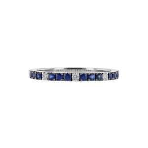 Blue Sapphire Diamond Accents Stackable Band