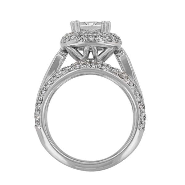 Nazarelle 14K White Gold Diamond Pink Sapphire Engagement Ring