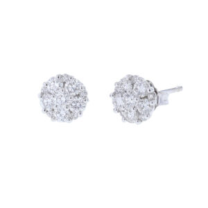 Amazon.com: 1 Carat Solitaire Diamond Stud Earrings Platinum Round  Brilliant Shape 4 Prong Push Back (L-M Color, I1-I2 Clarity): Clothing,  Shoes & Jewelry